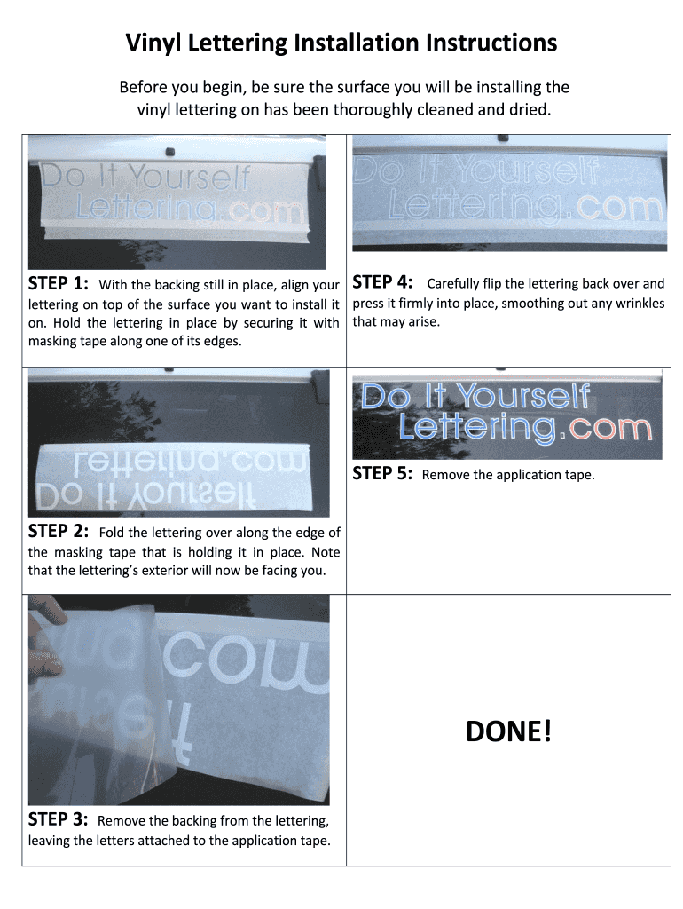 Fillable Online LOCPRECISIONVinylDecalApplicationInstructions Fax