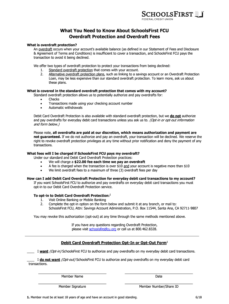 Fillable Online What You Need to Know About SchoolsFirst FCU Fax Email