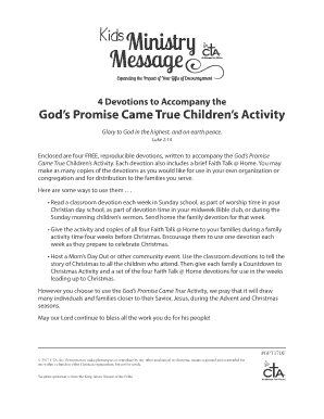 God's Promise Came True Children's Activity - CTA, Inc.