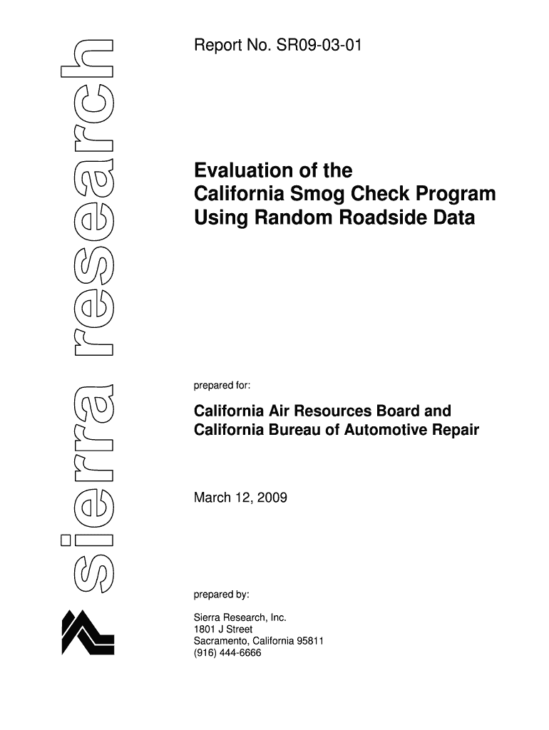 Fillable Online Evaluation of the California Smog Check Program Using