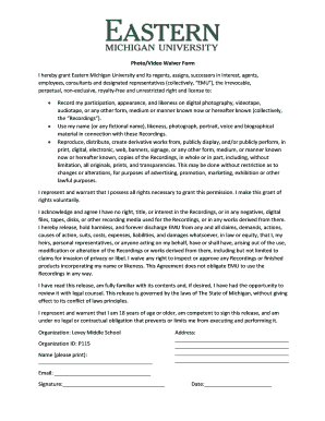 Fillable Online Photo/Video Waiver Form Fax Email Print - pdfFiller