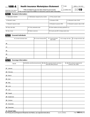 2020 Form Irs 1095 A Fill Online Printable Fillable Blank Pdffiller