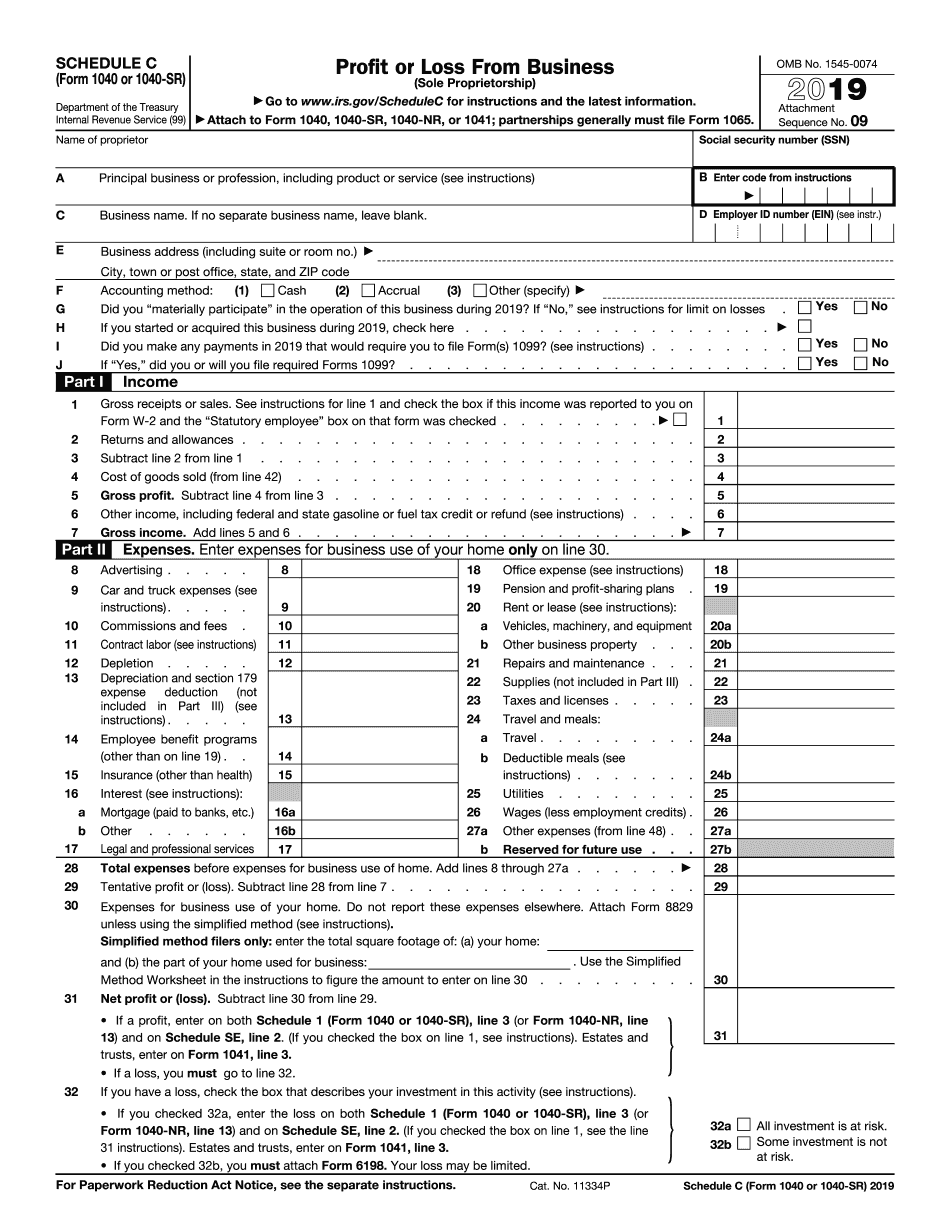 Manage Documents Using Our Editable Form For Schedule C 1040 Or 1040 sr