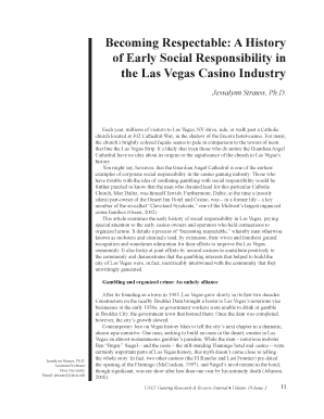 Becoming Respectable. Article submitted to UNLV Gaming Research &amp; Review Journal