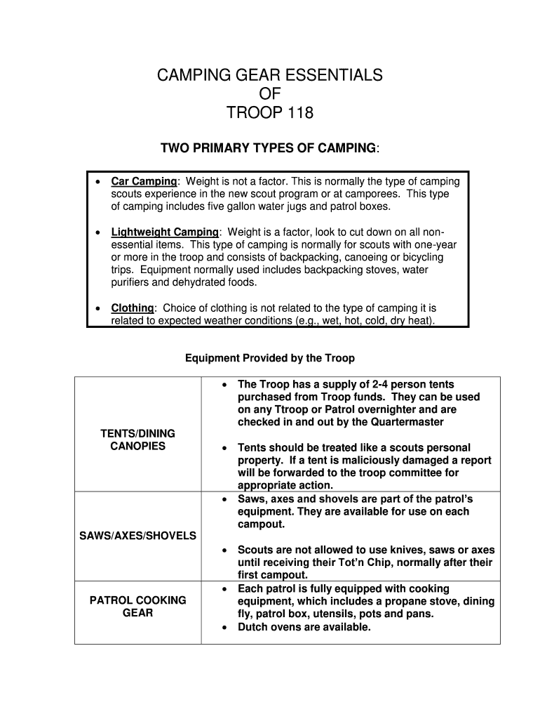 Fillable Online 3 Essential Boy Scout Tent Types for Every Occasion