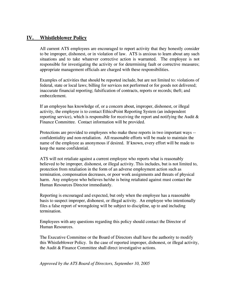  Whistleblowing Policy Template Word Fill Out Sign Online DocHub