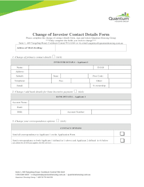 Change of tenant form