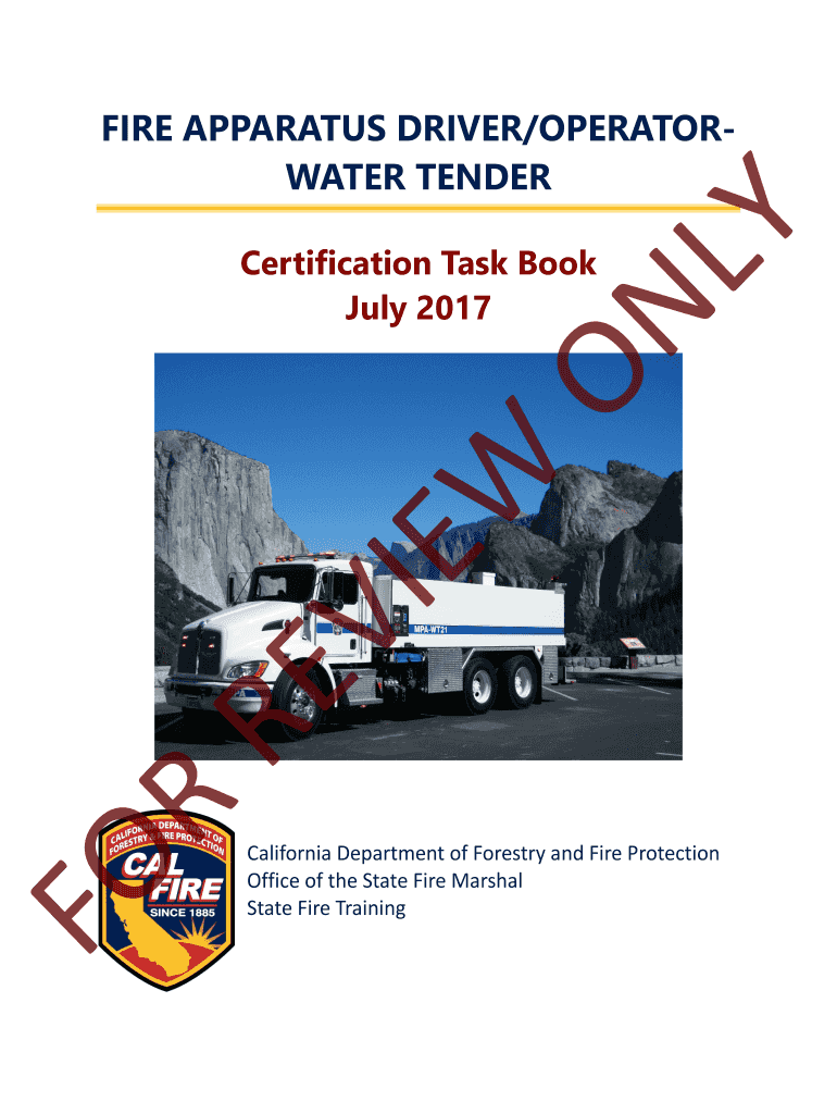 Fillable Online osfm fire ca Fire Apparatus Driver Operator Water ...