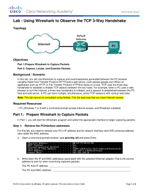 Lab using wireshark to observe the tcp 3 way handshake
