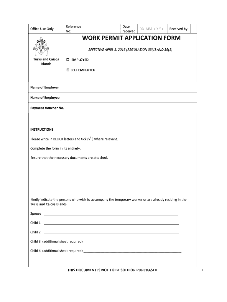 Tci Work Permit Application Form Fill Out Sign Online DocHub