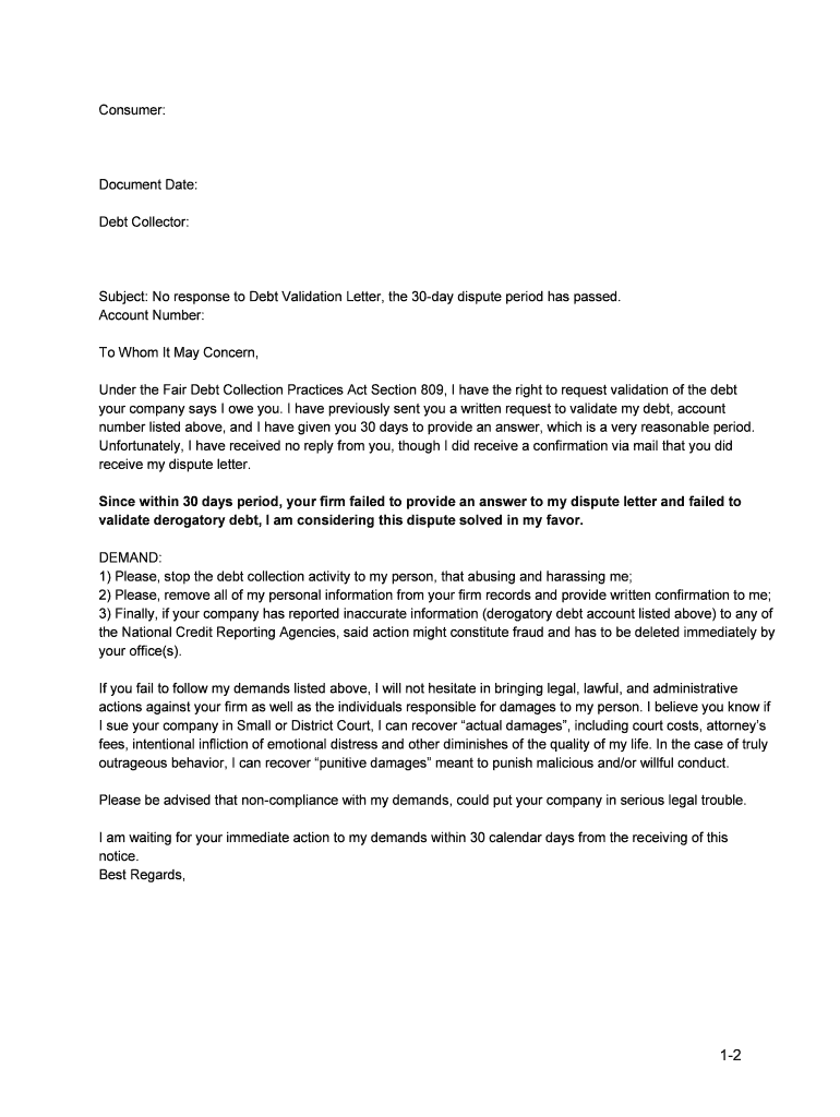 Debt Dispute Letter Template Fill Online Printable Fillable Blank 