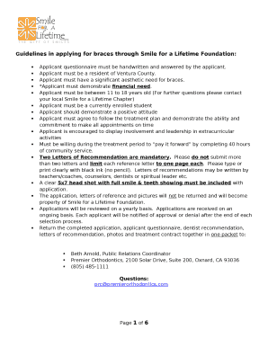 Guidelines in applying for braces through Smile for a Lifetime ...