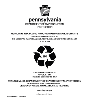 Municipal waste planning, recycling and waste reduction act