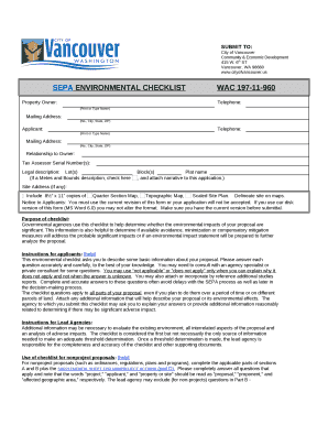 Sepa environmental checklist wac 197-11-960 - City of ...
