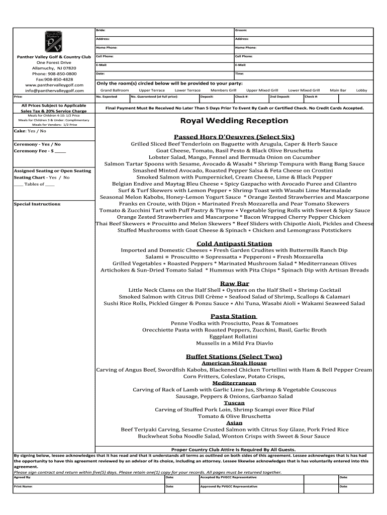 Fillable Online About Panther Valley Panther Valley Golf & Country