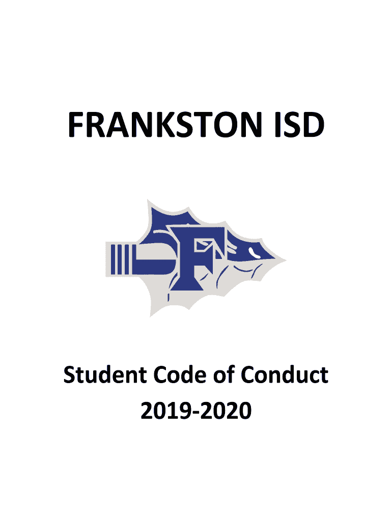 Fillable Online Student Code of Conduct Frankston ISD Fax Email Print