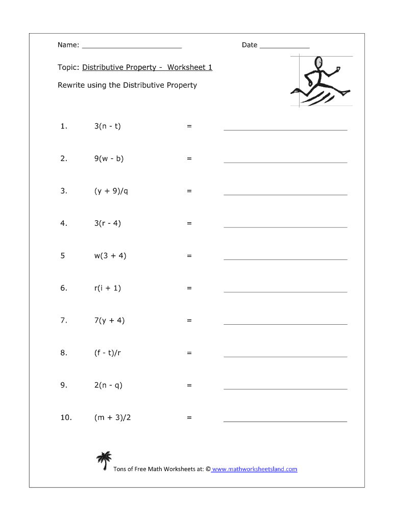 Topic: Distributive Property - Worksheet 20 - Fill and Sign In Distributive Property Equations Worksheet