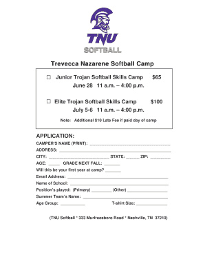 Trevecca Nazarene Softball Camp