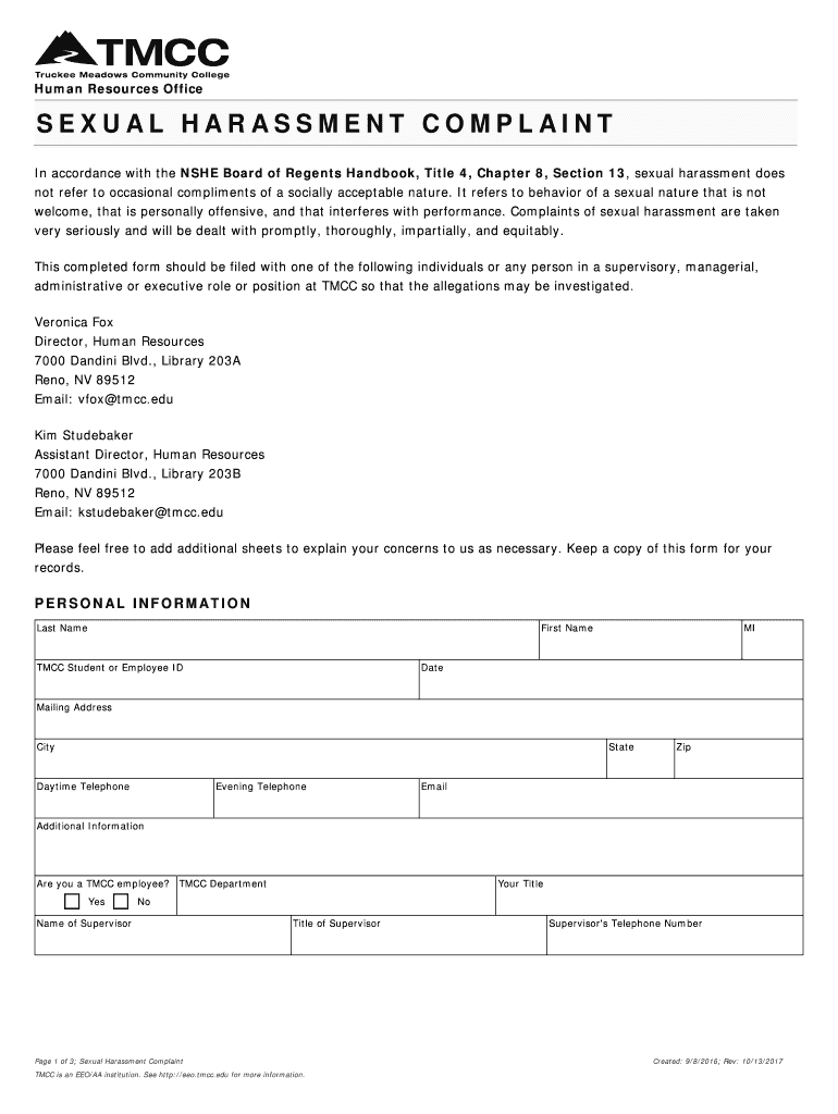 General - Human Resources - Truckee Meadows Community Preview on Page 1