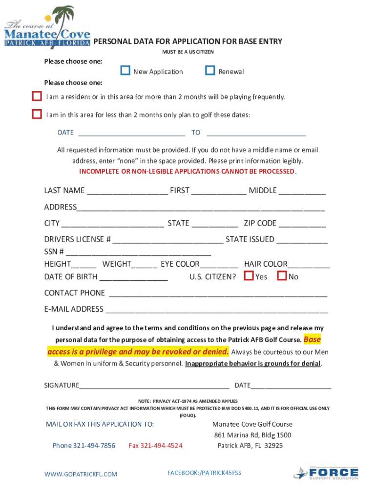 manatee cove golf course application Preview on Page 1