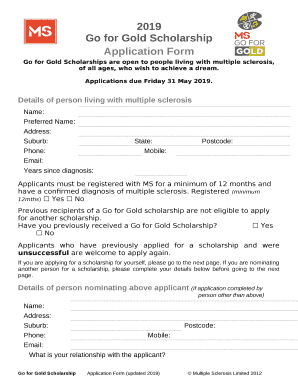 Go for Gold Scholarships are open to people living with multiple sclerosis,