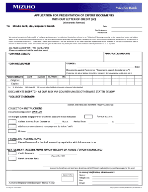 Mizuho Bank Singapore Branch : Application Form