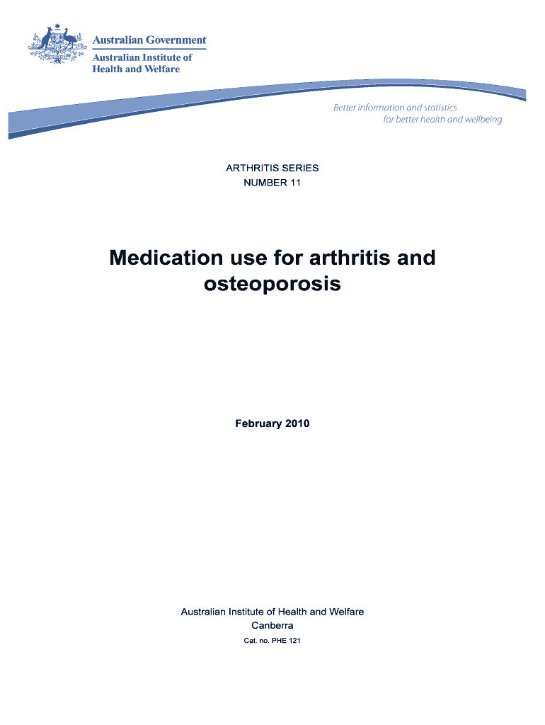 Fillable Online Medication use for arthritis and osteoporosis (full