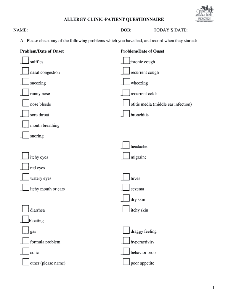 Download your Health History document here to print and fill Preview on Page 1