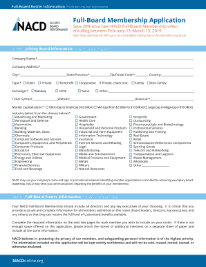 Fillable Online Full-Board Membership Application Fax Email Print ...
