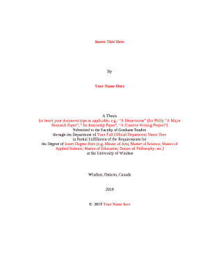 TEMPLATE for Thesis/Dissertation/Major Paper Document