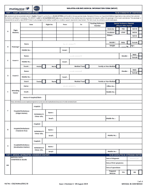 MALAYSIA AIRLINES MEDICAL INFORMATION FORM (MEDIF)