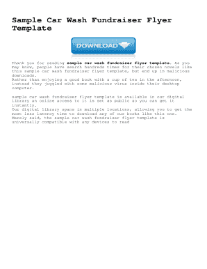 Sample Car Wash Fundraiser Flyer Template