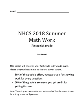 6th Grade Summer Math Packet - Fill Online, Printable, Fillable, Blank ...