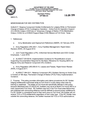 Fillable Online U S Army Garrisons :: U S Army Installation