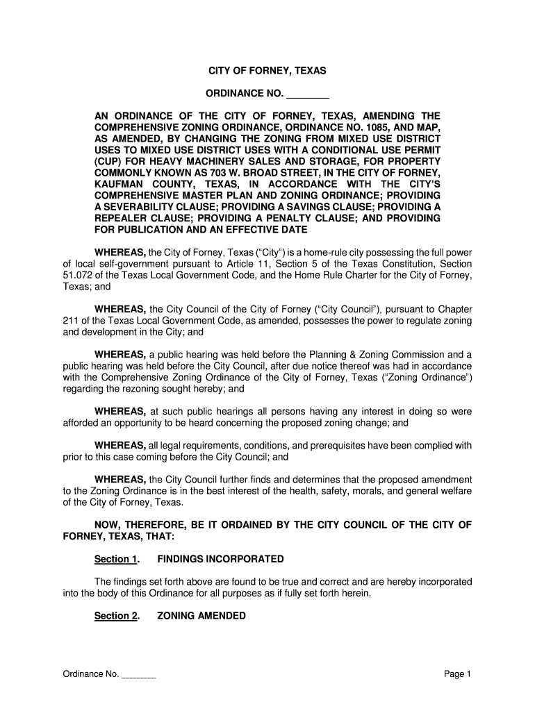 Forney Zoning Map Fill Online, Printable, Fillable, Blank pdfFiller