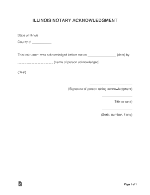 Illinois Notarial Certificates - Notary Stamp