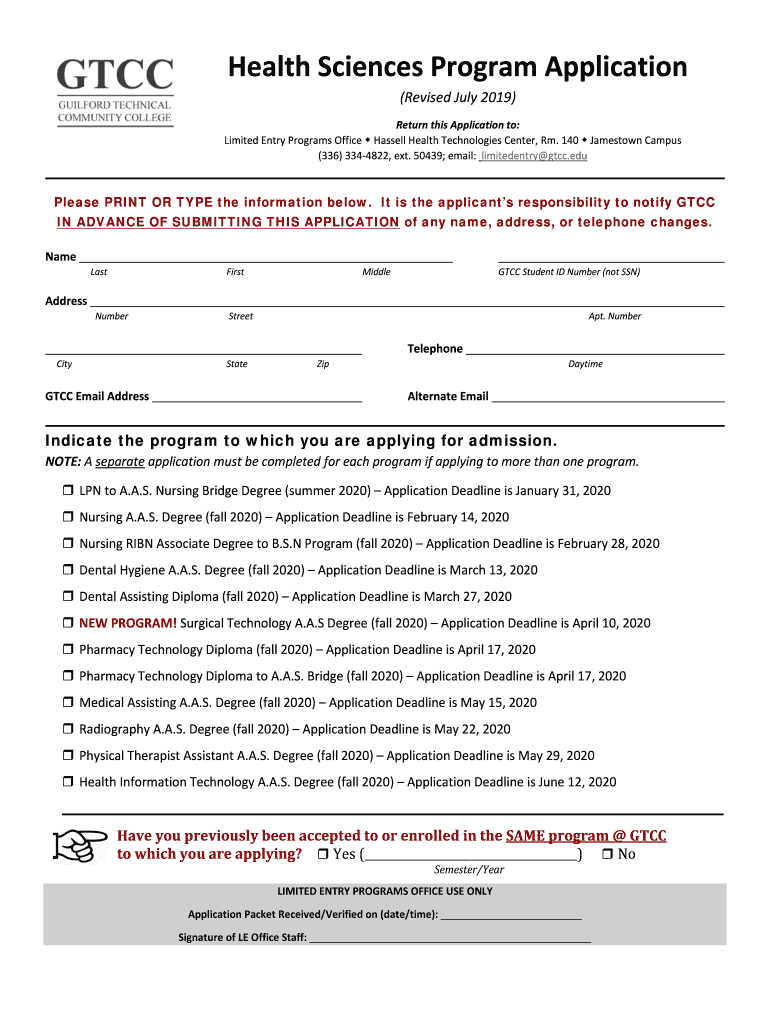 Gtcc Dental Hygiene Fill Online, Printable, Fillable, Blank pdfFiller