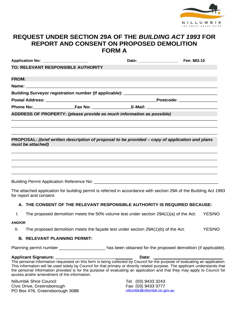 request under section 29a of the building act 1993 for report ... Doc ...