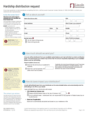 Hardship distribution request form. This form can be used to request a distribution due to an immediate and heavy financial need.