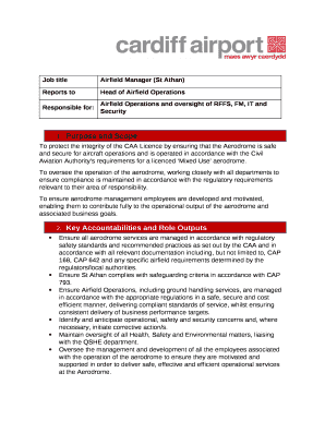 Job title Head of Airfield Operations Cardiff and St Athan ...