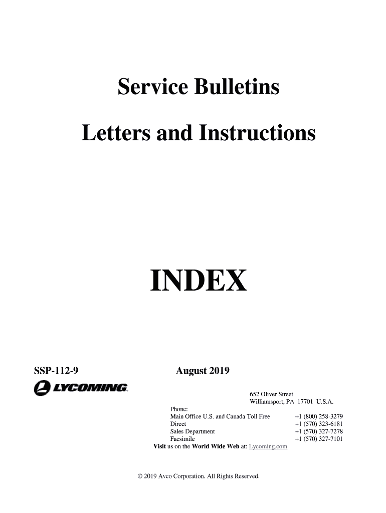 Fillable Online Service Bulletins, Letters, and Instructions