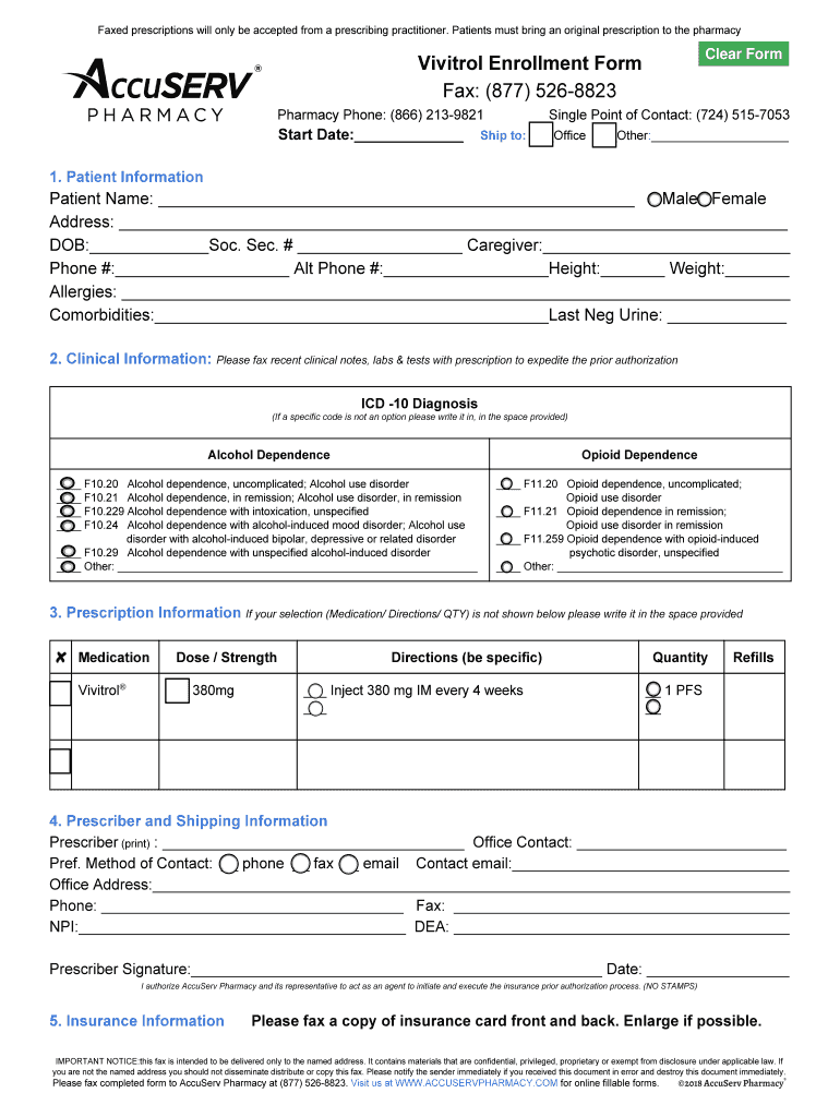 Fillable Online Prescription Referral Form Avella Specialty Pharmacy