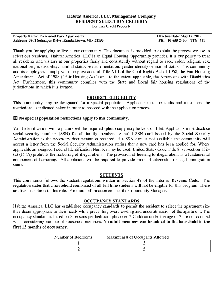 Pikeswood Park Apartments Fill Online, Printable, Fillable, Blank pdfFiller