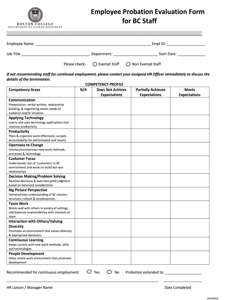 New Employee Probation Form