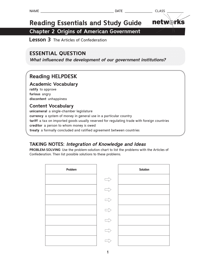 Fillable Online Reading Essentials And Study Guide Purposes And Origins Of Government The Fillable Online Reading Essentials And Study Guide Purposes And Origins Of Government The