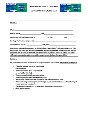 assignment despite objection