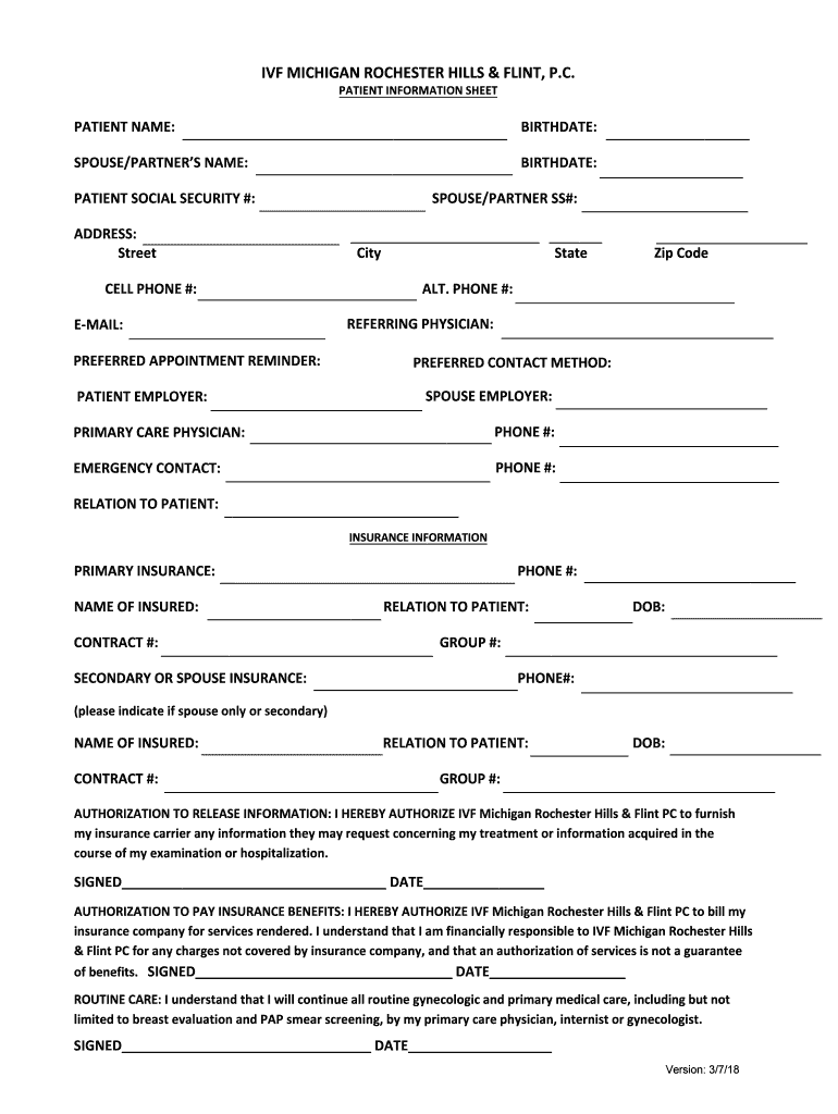 Dear Patient, To facilitate your first visit we ask that you kindly Preview on Page 1