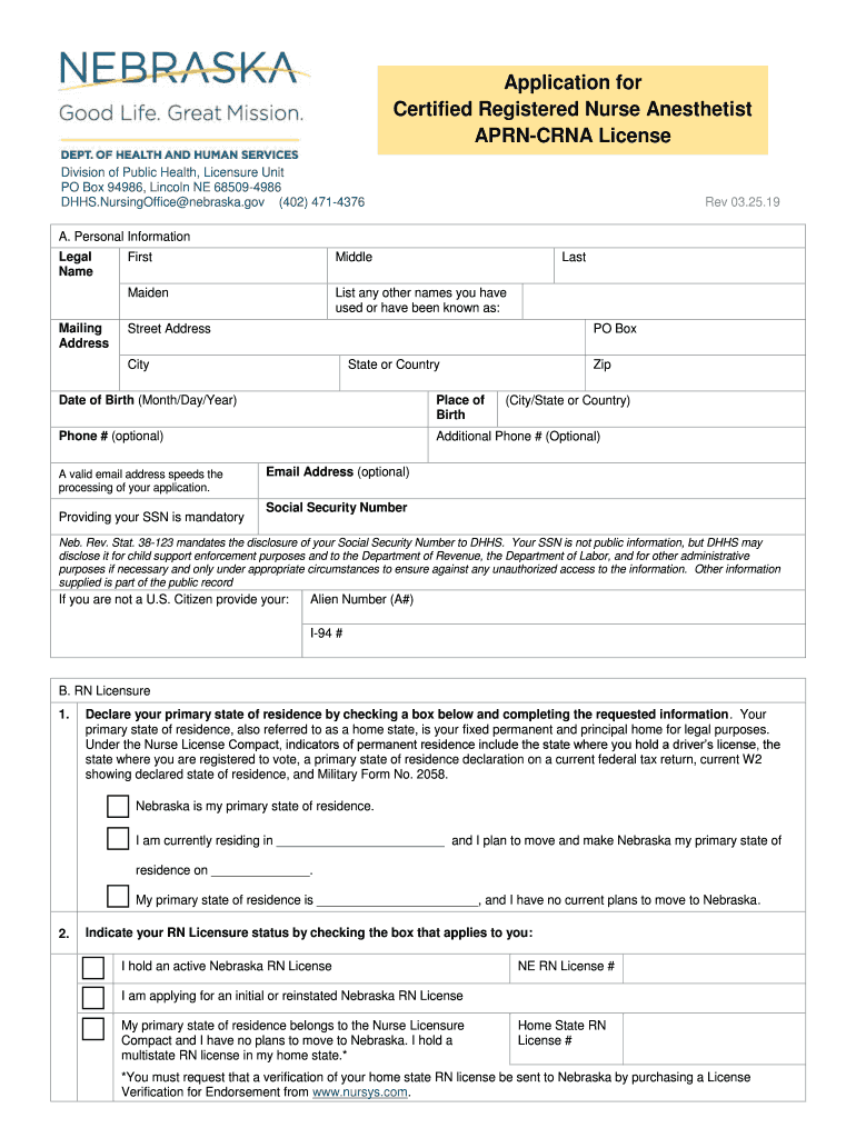 Nurse License Applications - Nebraska Department of Health Preview on Page 1