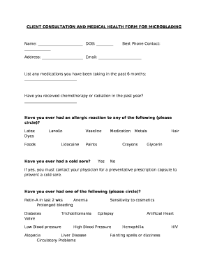 1 ENDOCRINOLOGY MEDICAL HISTORY FORM Personal ...