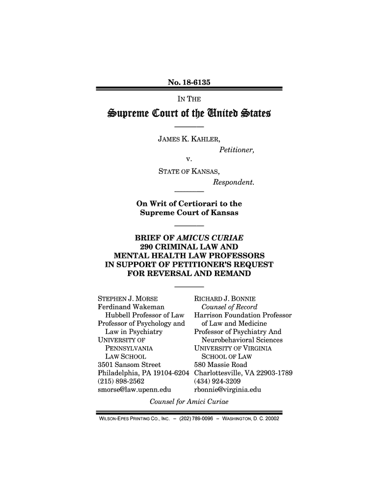 Fillable Online Kahler v. KansasOyez Fax Email Print pdfFiller